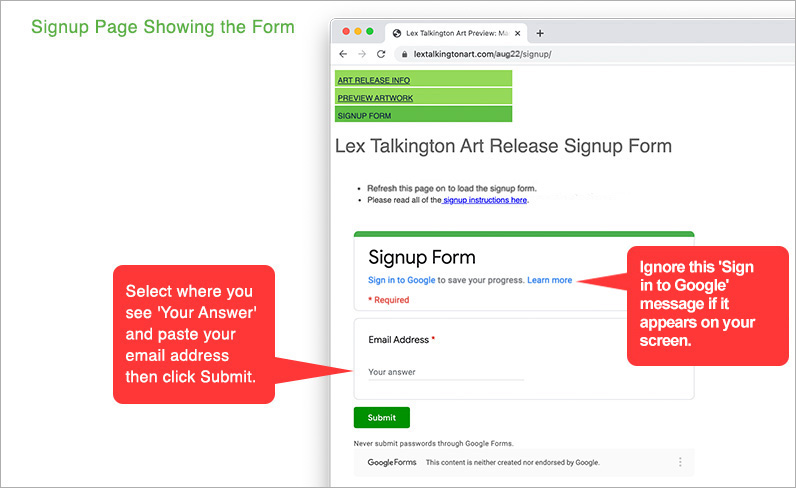 Signup Instructions 1
